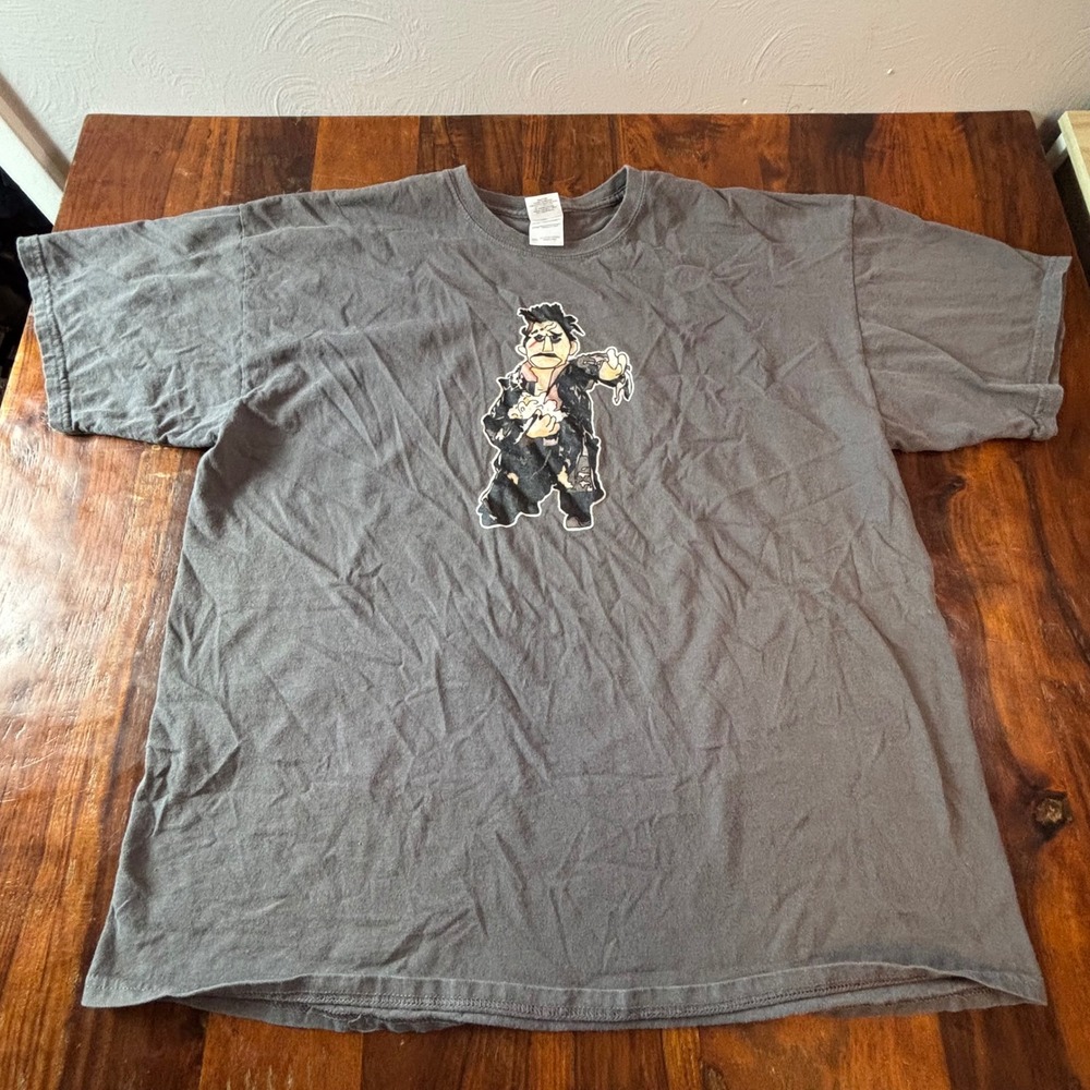 Vintage Gildan‎ Fight Club Tyler Durden Graphic T-Shirt 2XL Charcoal Gray Cotton